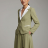 1781688965980-1m3zhh4.png Keten Haki Blazer Ceket ve Asimetrik Etek Takımı