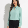 1781696599070-37irttu.png İnci Detaylı Yaka Vual Bluz - Mint Yeşili Kadın Ofis Bluzu