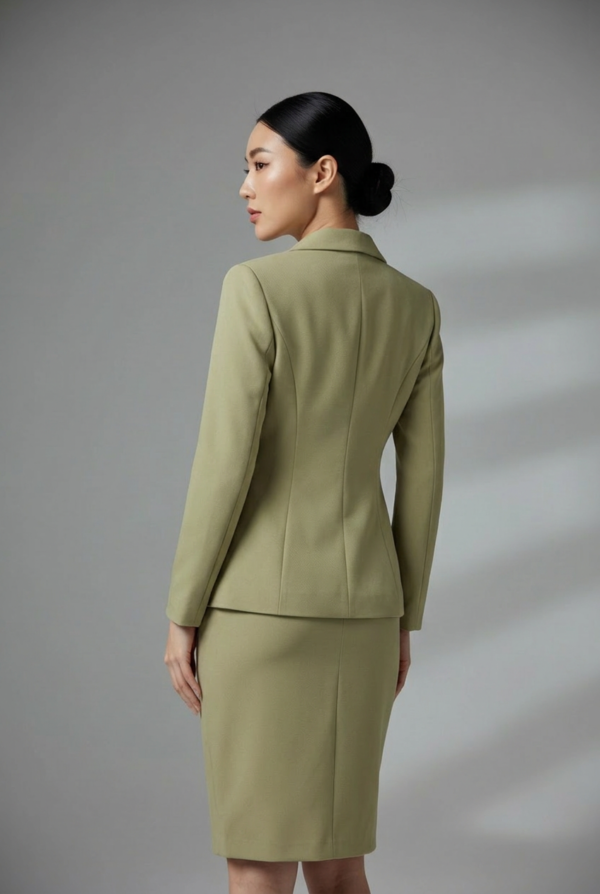 1781858092653-ygi145t.png Sage Yeşil Minimalist Blazer ve Asimetrik Etek Takım