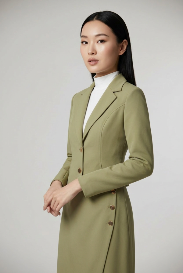 1781858116677-1qvie8q.png Sage Yeşil Minimalist Blazer ve Asimetrik Etek Takım