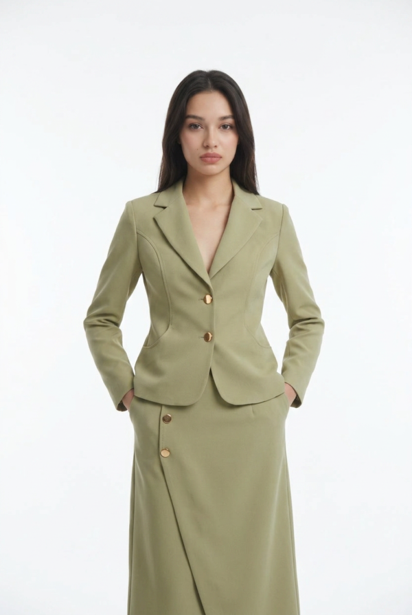 1782046587518-mcziem1.png Çağla Yeşili Blazer Etek Takımı: Dokulu Kumaş, Modern Kesim